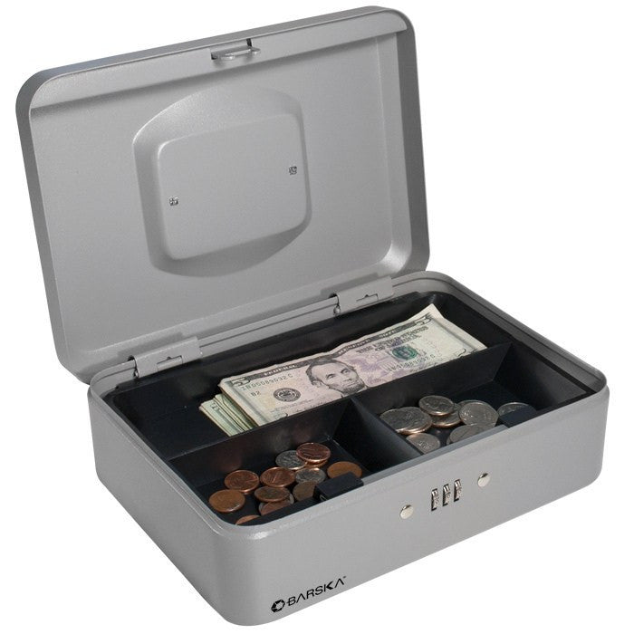 Barska CB11786 10-Slot Cash Box with Secure Combination Lock - Ideal for Small Businesses, Retail Stores, and Home Safekeeping