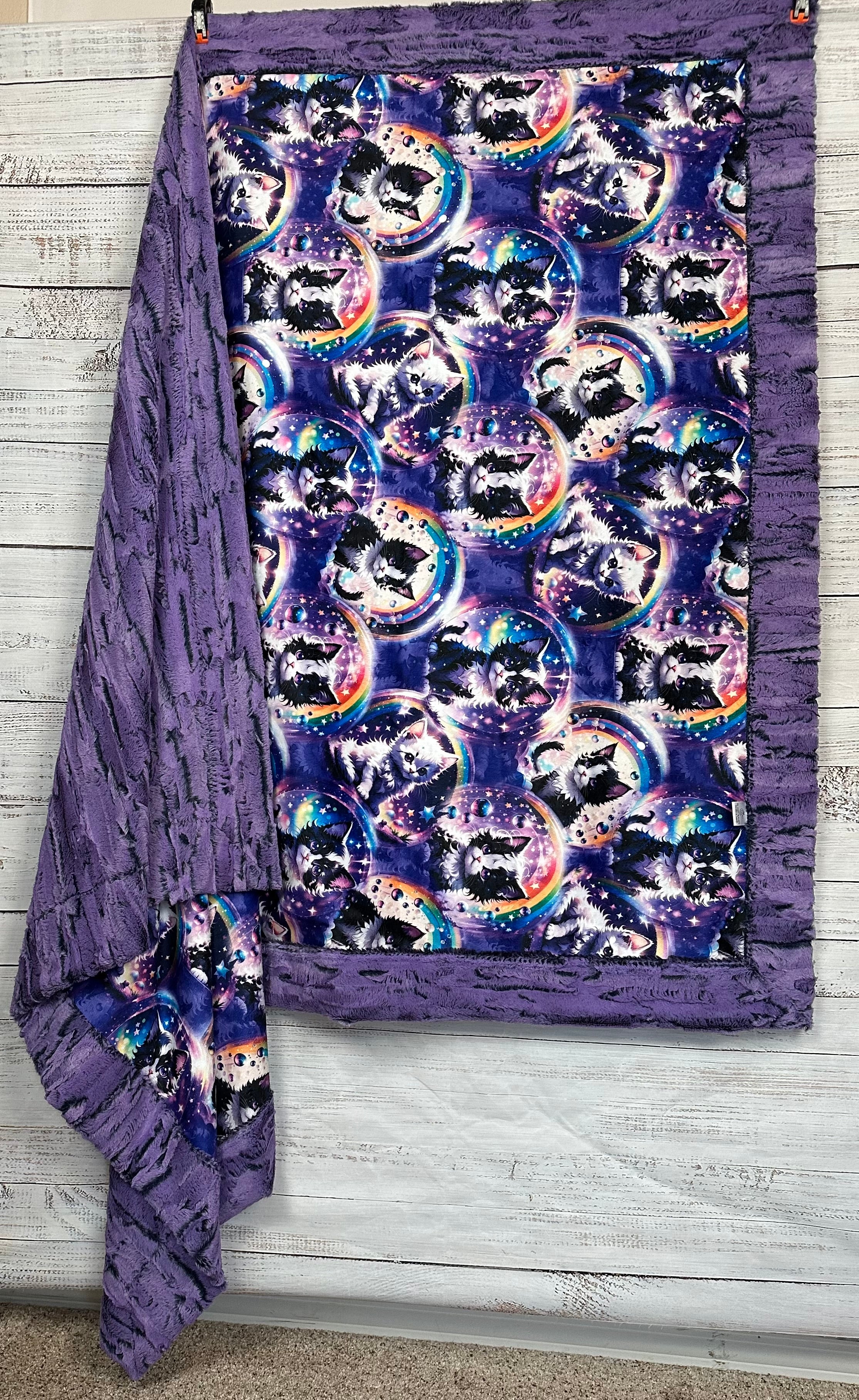 Premium Cat on Crown Jewel Luxe Large 55x79 Inch Minky Blanket - Ultra Soft Throw for Bed, Couch & Cozy Home Decor