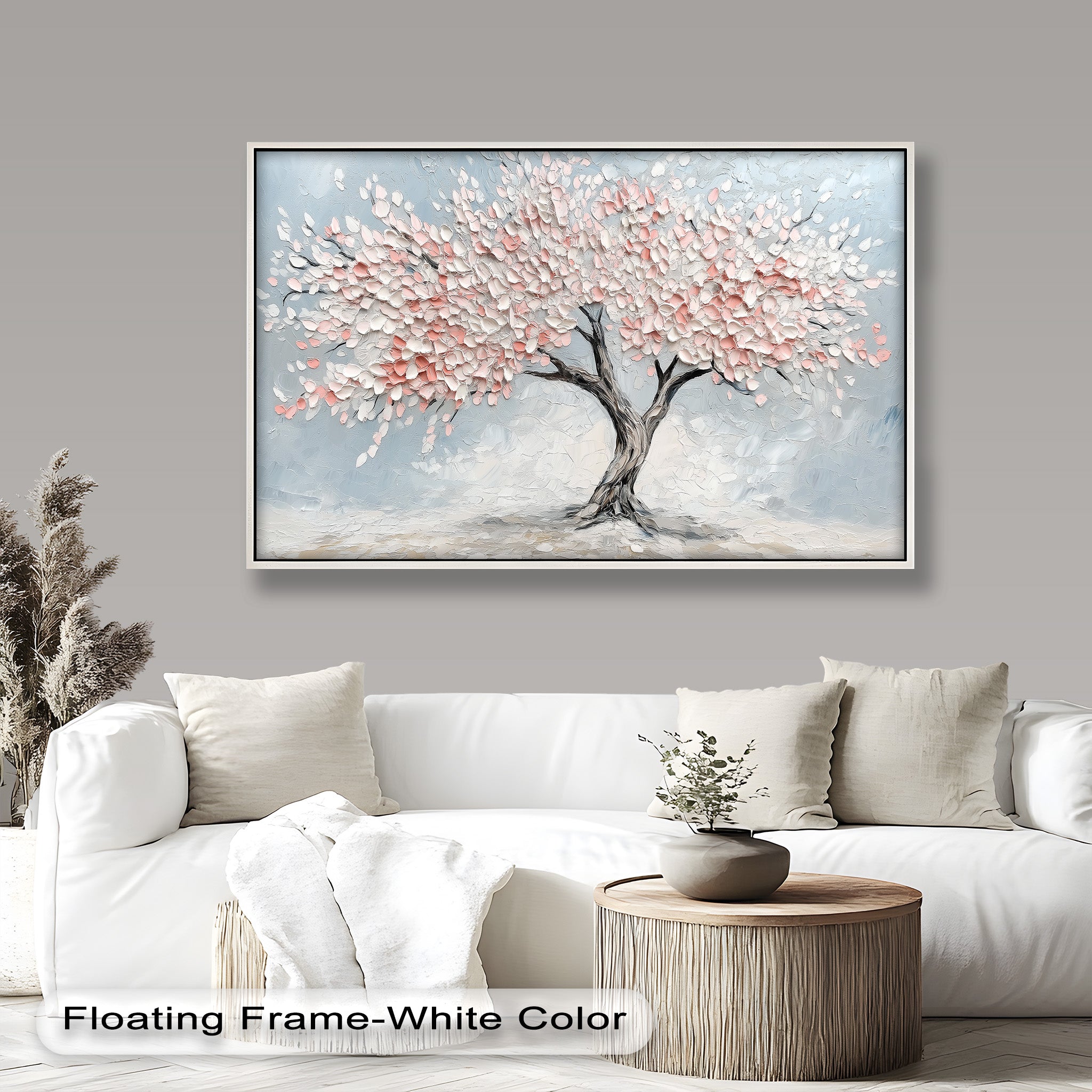 Blossoming Cherry Tree Floral Oil Painting - Handmade Canvas Art for Home Decor, Living Room, Bedroom & Office Wall