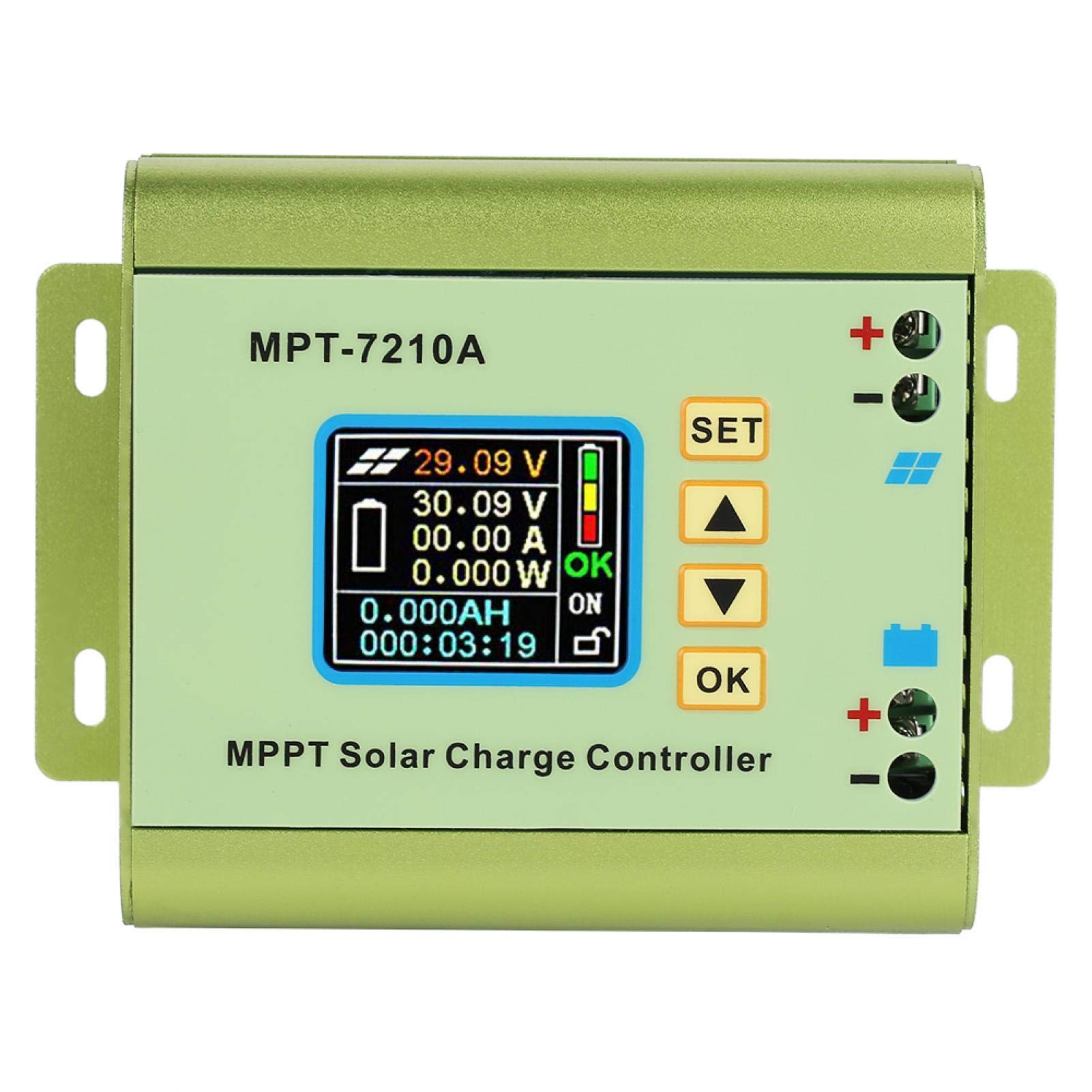 MPPT Solar Charge Controller 12V-60V, 7210A LCD Display Regulator for Lithium Battery, Solar Panel System - Perfect for Off-Grid, RV, Marine & Home Energy Storage