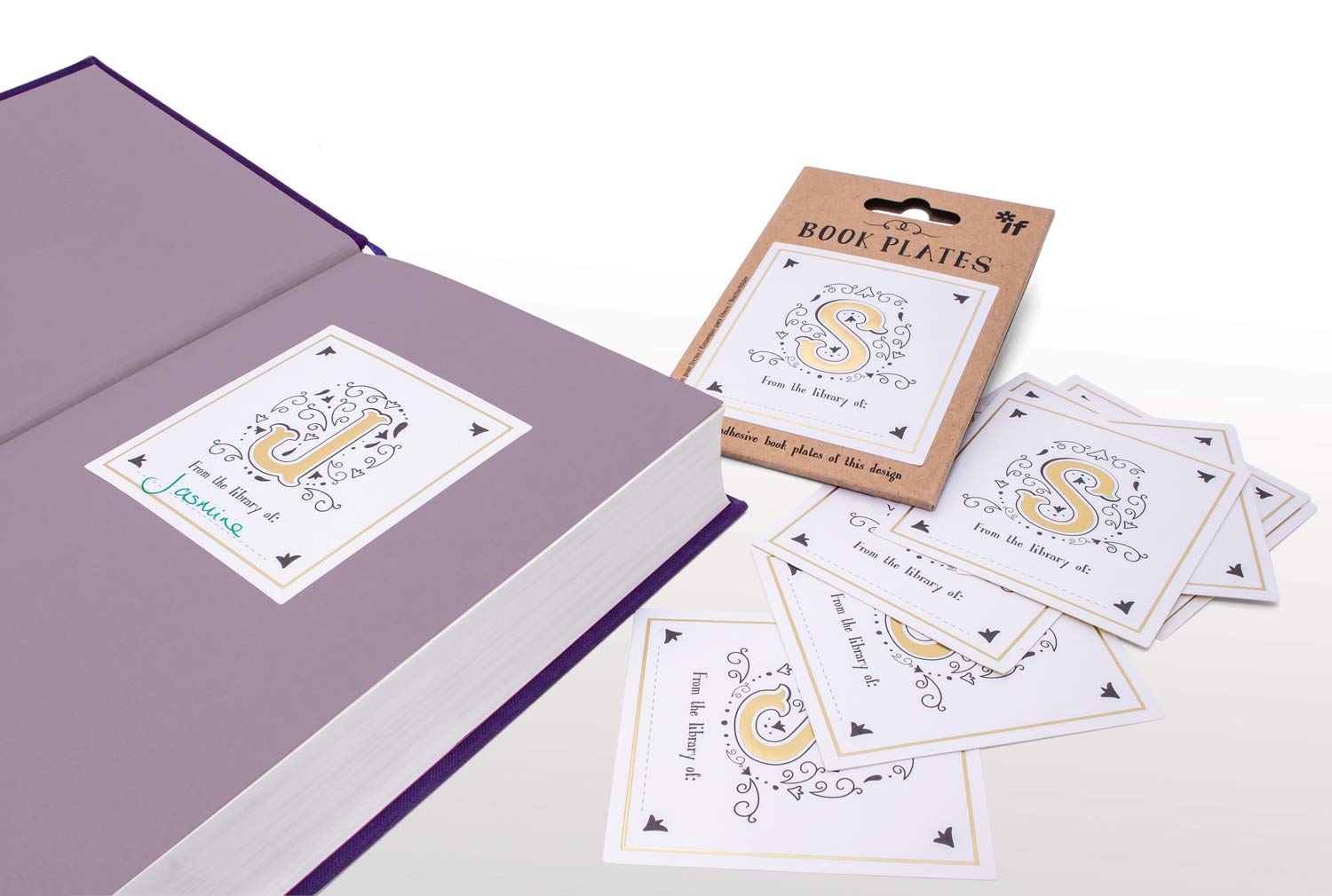 Personalized IF Letter Book Plates - Monogram Initial B | Custom Book Labels for Kids, Gifts & Home Library Organization