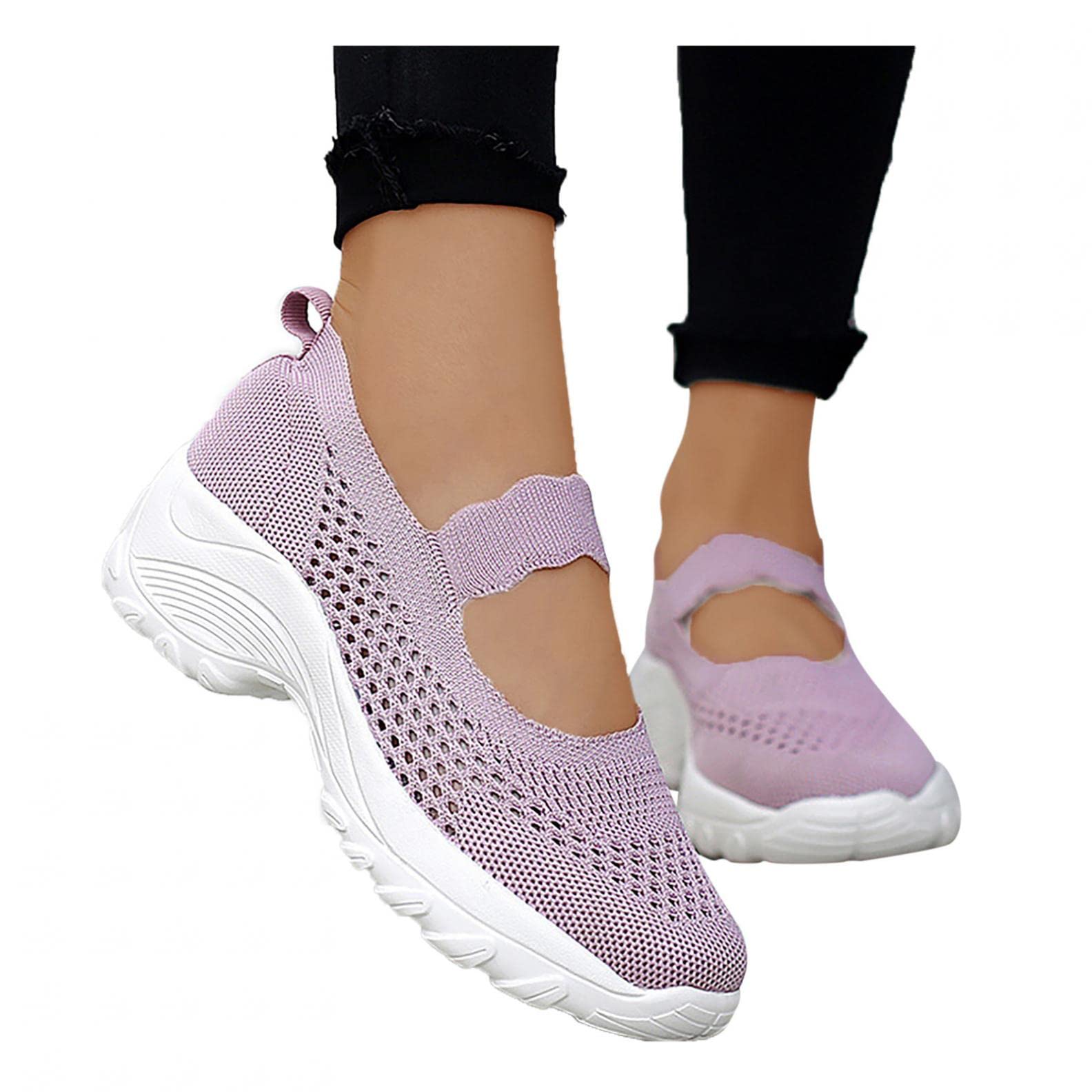 Women's Slip-On Sneakers Size 9 - Arch Support Canvas Loafers - Non-Slip Breathable Walking Shoes for Work, Travel & Casual Wear - Classic Fashion Flats for Women