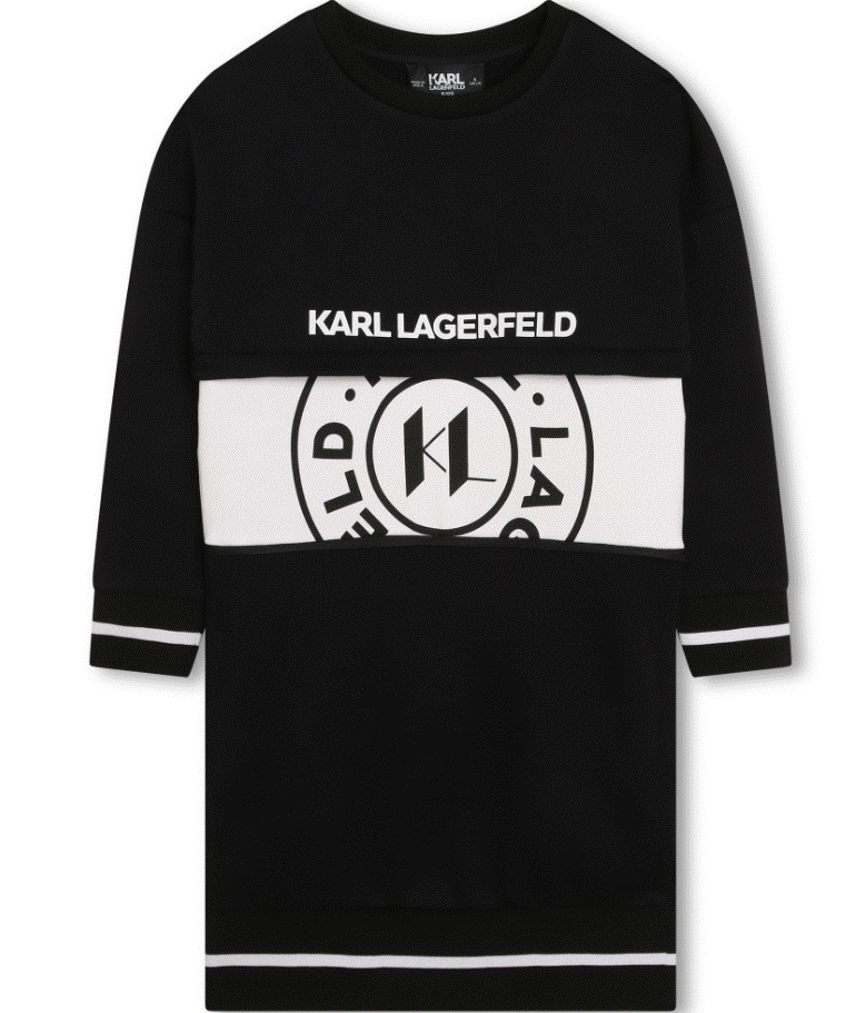 KARL LAGERFELD Women's 2-in-1 Dress & Sweater Set - Chic Black & White Outfit for Casual Wear, Office & Date Night