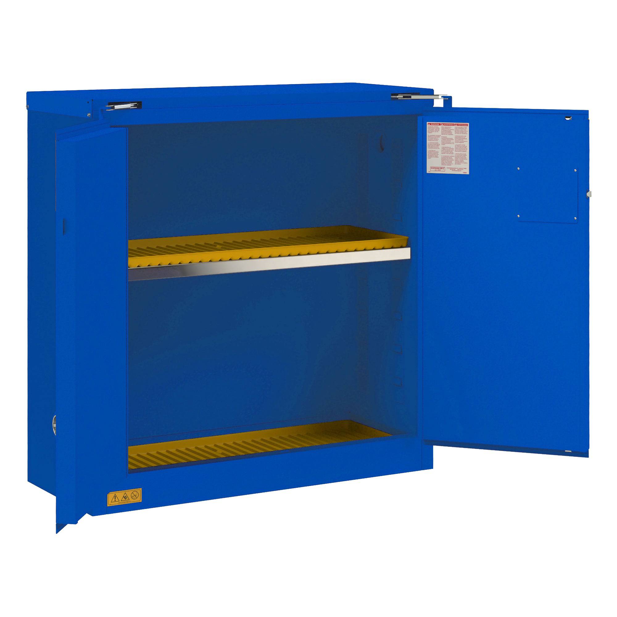 30 Gallon Corrosive Chemical Storage Cabinet with Self-Closing Door - Safe Hazardous Material Storage for Labs, Warehouses & Industrial Use