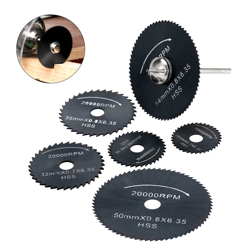 6PCS Mini HSS Circular Saw Blades for Dremel - Wood & Metal Cutting Discs for DIY Projects