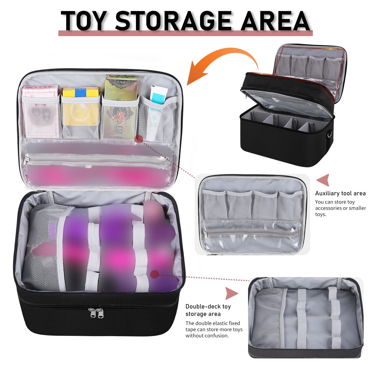 Secure Locking Storage Box for Travel & Toys - Durable Game Toy Organizer Bag with Zipper for Kids, Home & Outdoor Use