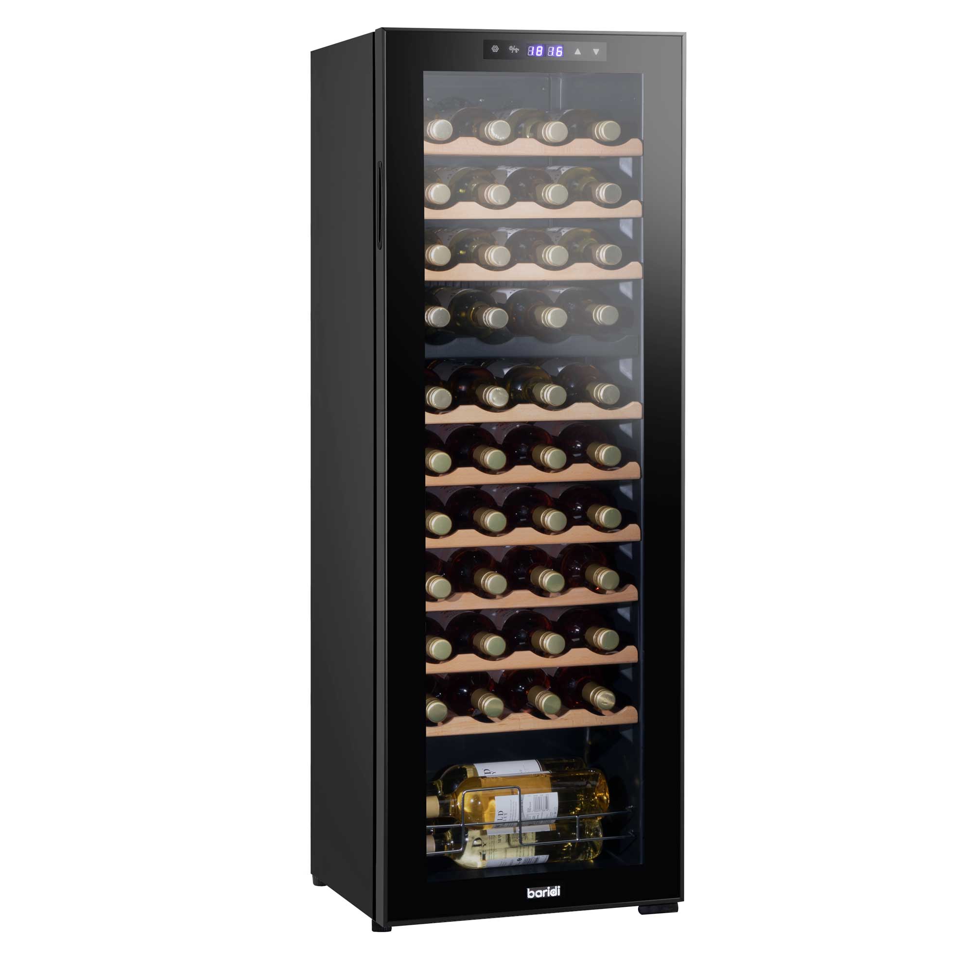 Baridi 44 Bottle Dual Zone Wine Cooler Refrigerator with Touch Screen Controls & Wooden Shelves - Perfect for Home, Office, or Restaurant Wine Storage