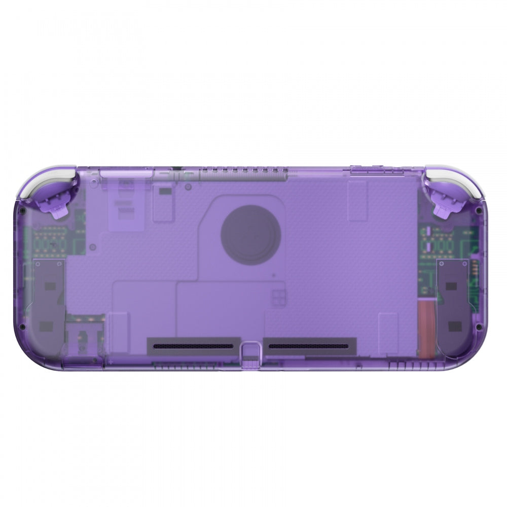 eXtremeRate Clear Atomic Purple DIY Replacement Shell for Nintendo Switch Lite - Custom Controller Housing with Screen Protector | Perfect for Gaming Enthusiasts & DIY Modders | Enhance Your NSL Handheld Experience