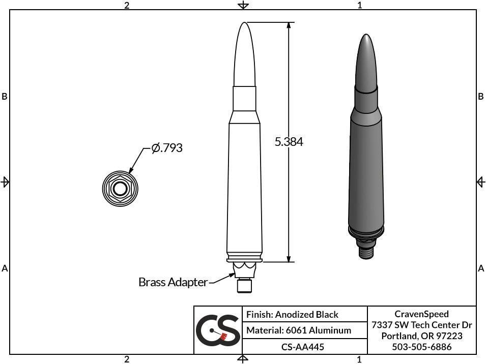 2023 Jeep Gladiator (JT) Bullet Style Stubby Antenna - Short Car Radio Antenna Replacement for Improved Signal & Off-Road Performance