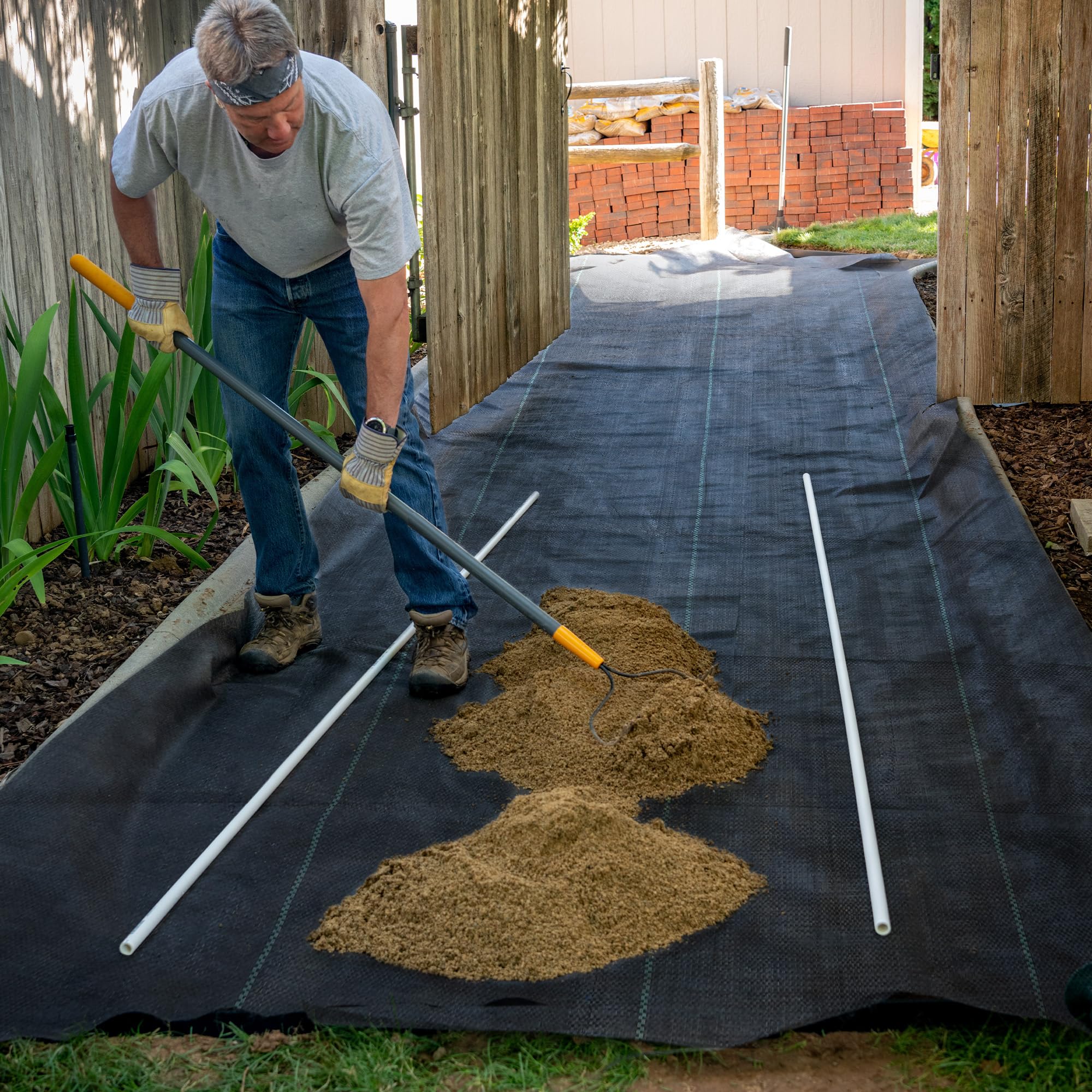 YITAHOME 6.5x300FT Heavy Duty Weed Barrier Landscape Fabric - Premium 3.2oz Woven Geotextile for Gardening, Driveway, Ground Cover - Durable Weed Control Mat for Landscaping, Garden Beds & Outdoor Projects
