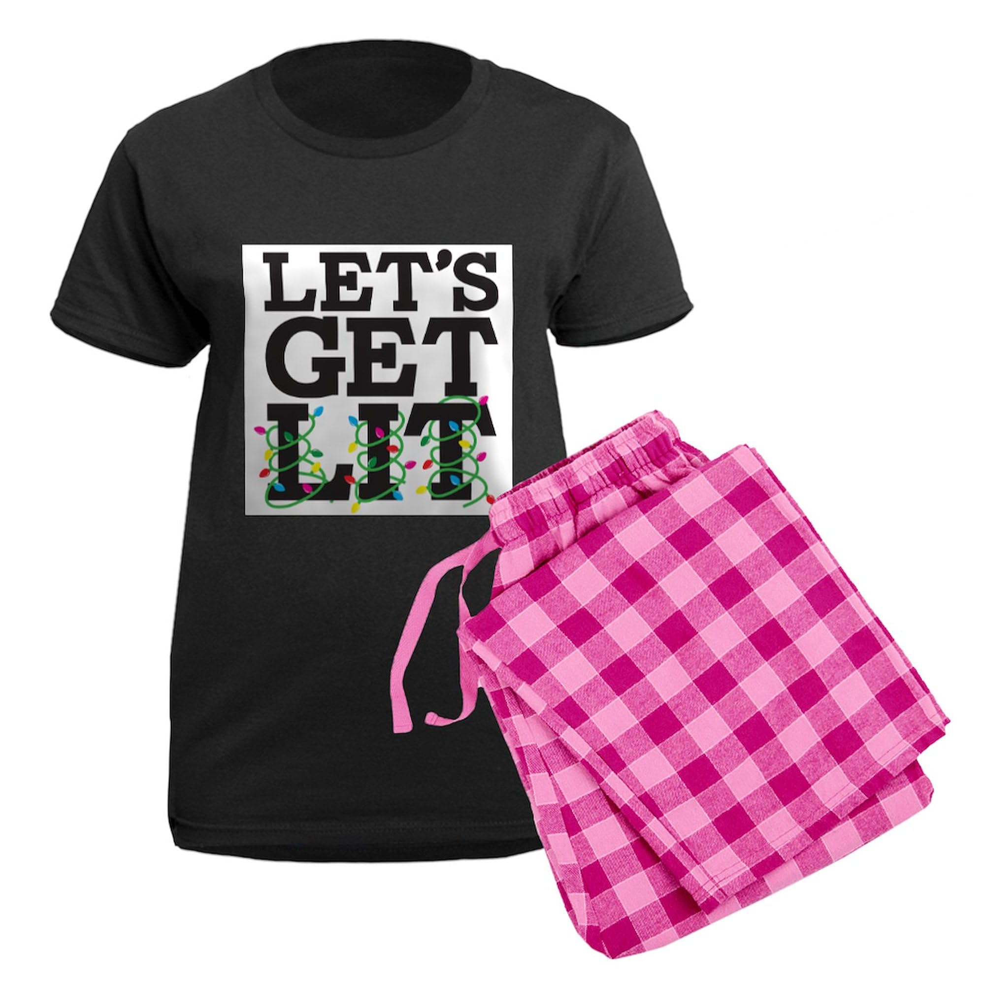 Let's Get Lit Pajamas for Women - Funny Novelty Sleepwear & Lounge Pajama Set | Perfect for Sleepovers, Girls Night In, and Relaxing at Home