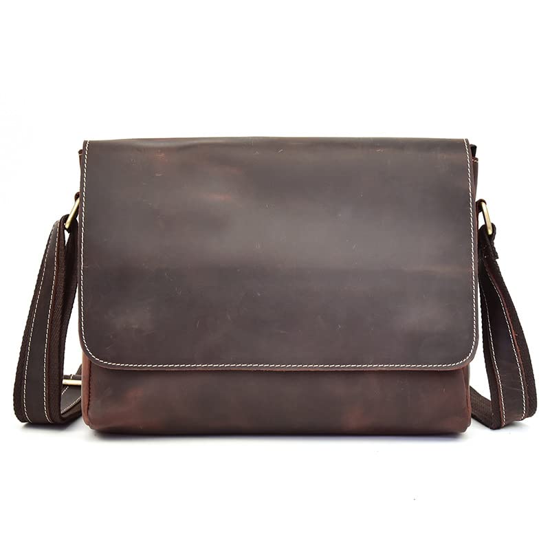 Premium Genuine Cow Leather Men's Shoulder Bag - Luxury Business Briefcase & Laptop Messenger Bag for Professionals | Office, Work, Travel & Daily Commute