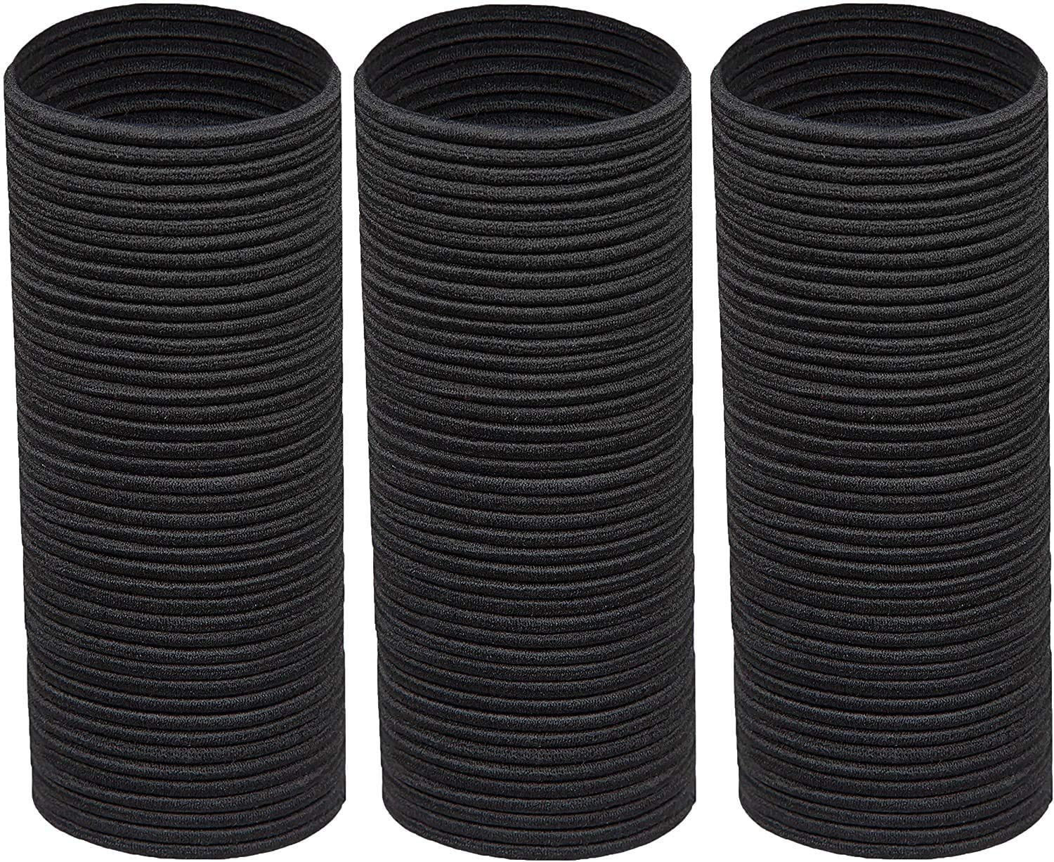 AL ZAHRA 50 Pack 4mm Elastic Hair Ties - No Metal Ponytail Holders for Women, Girls, Kids & Men - Soft Hairbands for Thick Hair (Black) - Perfect for School, Work, Sports & Daily Styling