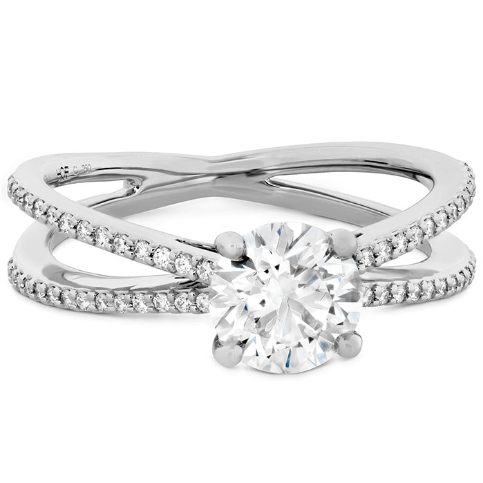 Hearts On Camilla Split Shank Engagement Ring - 14K White Gold Diamond Wedding Band for Women | Perfect for Proposals, Anniversaries & Romantic Occasions