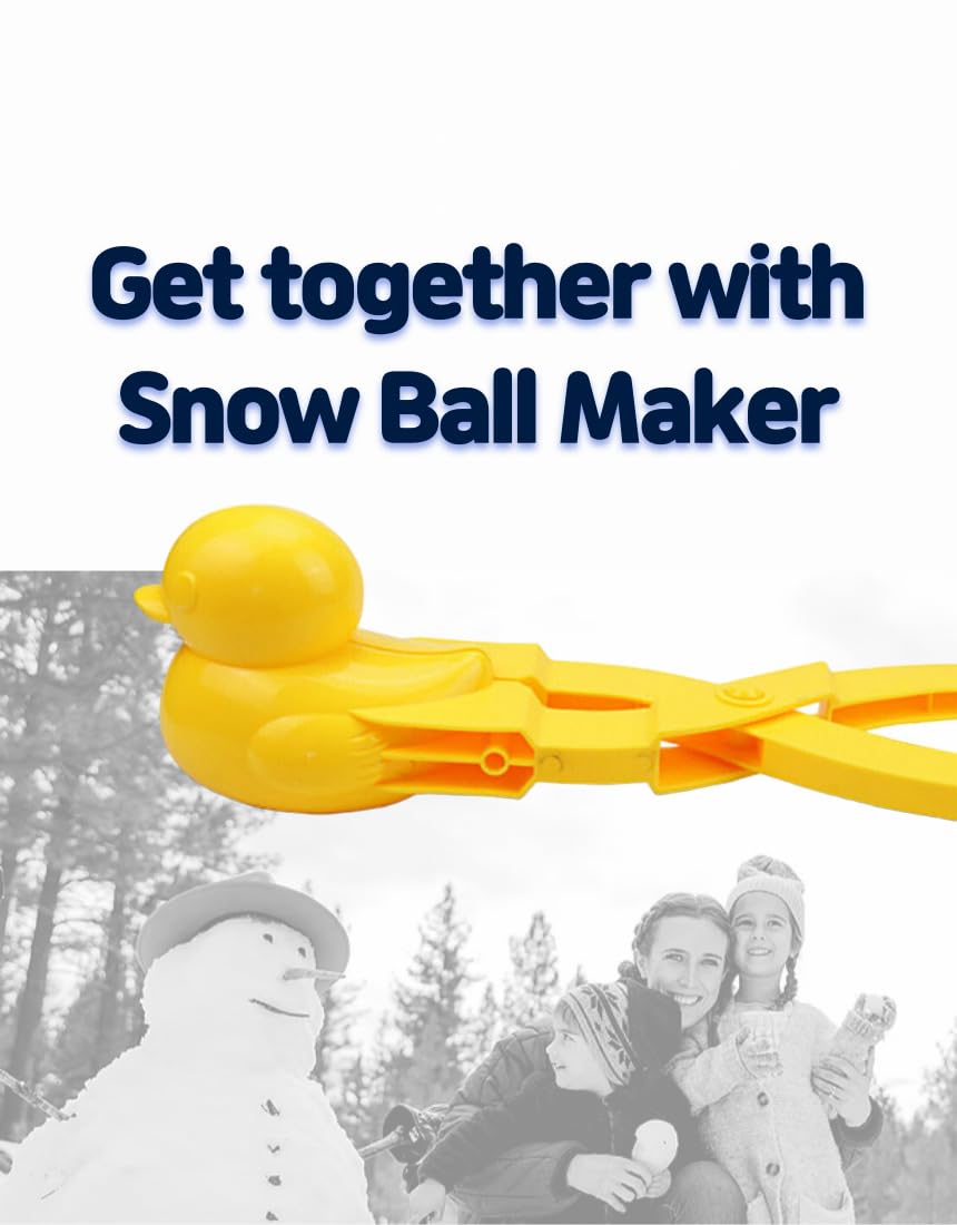 Durable Snowball Maker Tool with Handle for Kids & Adults - Cartoon Duck Design for Winter Outdoor Play - Perfect for Snowball Fights, Snowman Building & Family Fun Activities