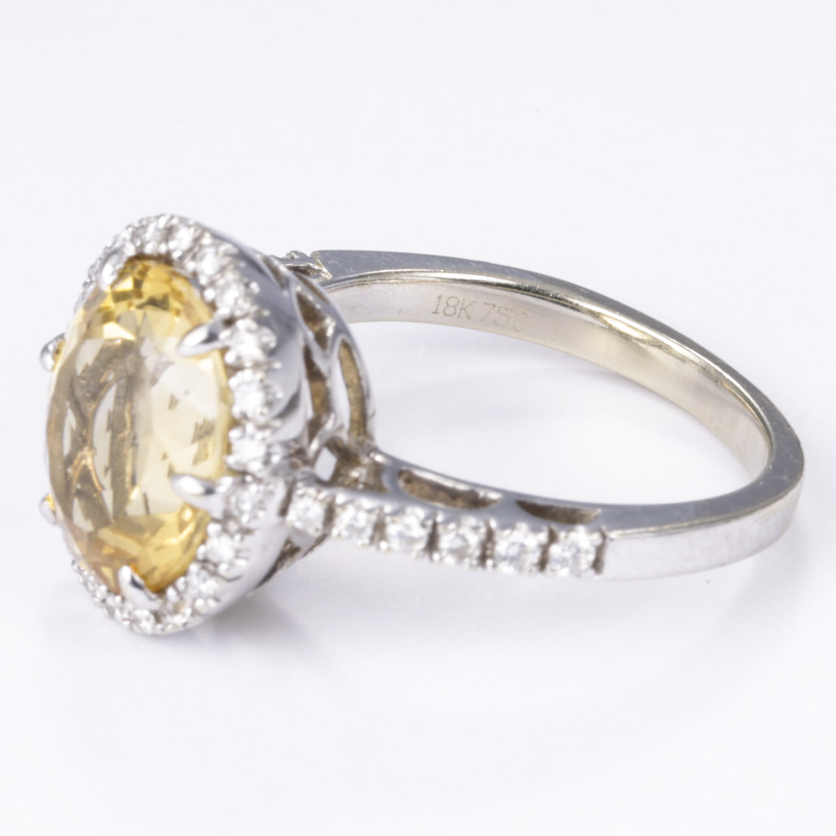 18K Citrine and Diamond Ring - 3.35ct Citrine & 0.31ctw Diamonds - Size 6.25 - Elegant Birthstone Jewelry for Women - Perfect for Engagement, Anniversary & Special Occasion Gifts