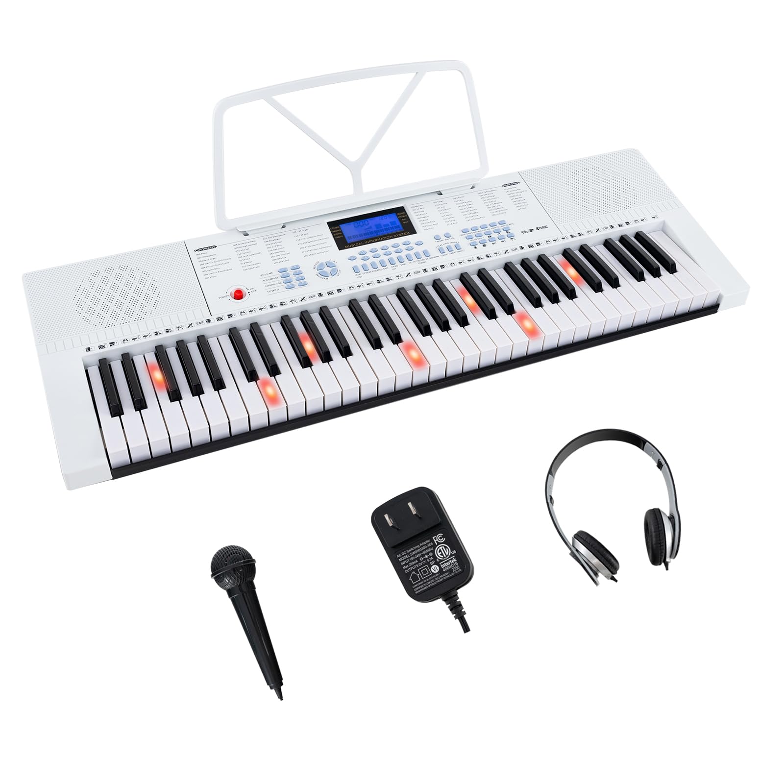 Costzon 61-Key Lighted Keyboard Piano for Beginners - Home & Stage Use