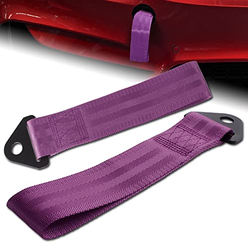EPARTS Universal Heavy Duty Car Front Rear Bumper Tow Strap - High Strength Racing Towing Hook Rope for Off-Road, SUV, Truck - Decorative Trailer Belt & Car Modification Accessories (Purple) - Perfect for Off-Roading, Towing, and Vehicle Customization