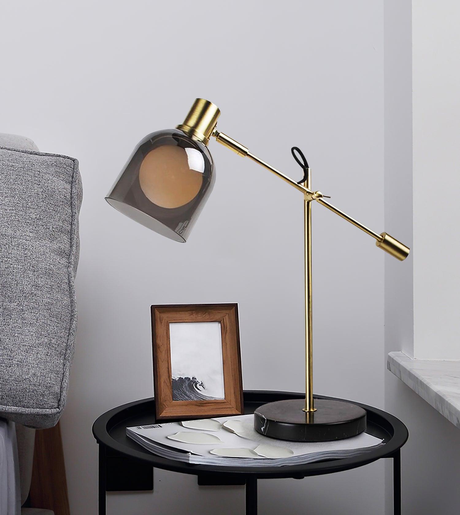 Modern Nyos Table Lamp - Stylish LED Bedside Lamp for Bedroom, Living Room & Office - Adjustable Brightness & Warm White Light - Perfect for Reading, Working & Relaxing