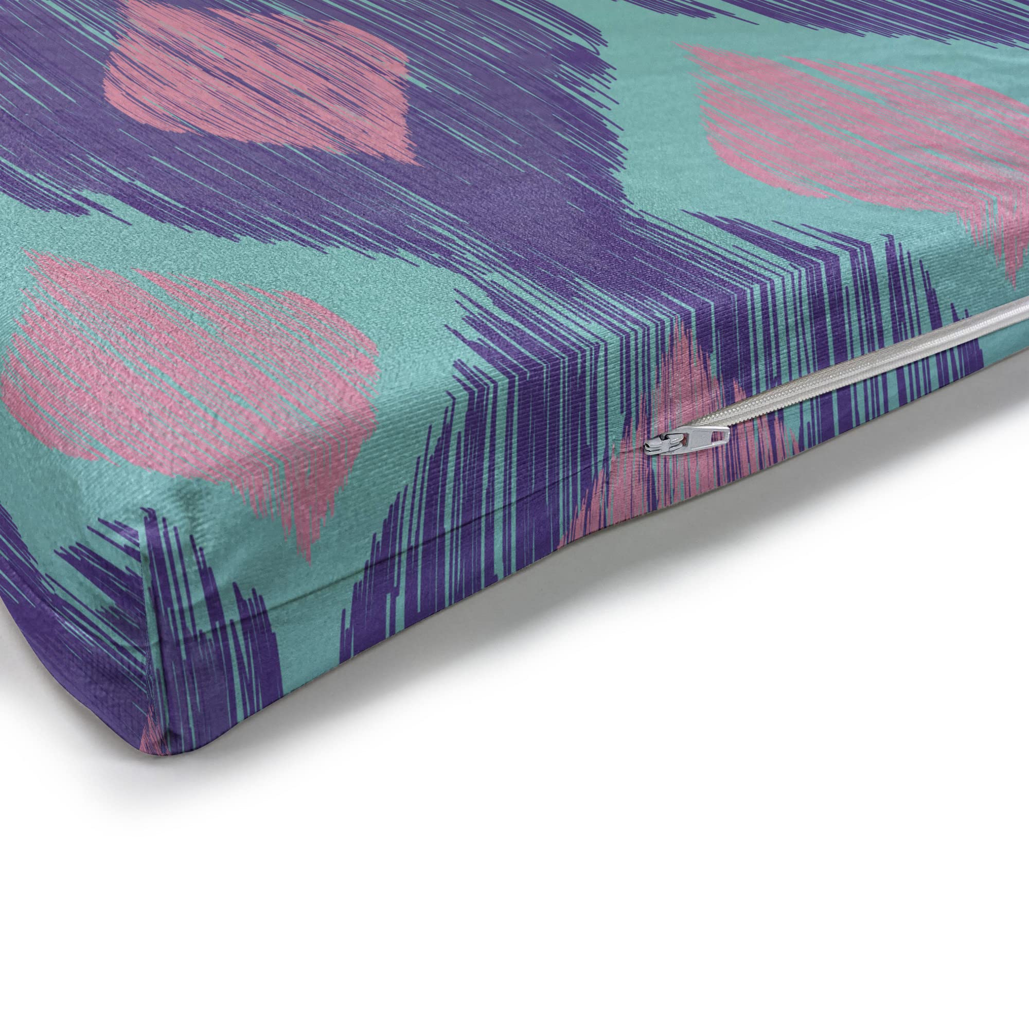 Ambesonne Ikat Bench Pad - Tribal Abstract Print with Smudged Paint Effect, Standard Size 45