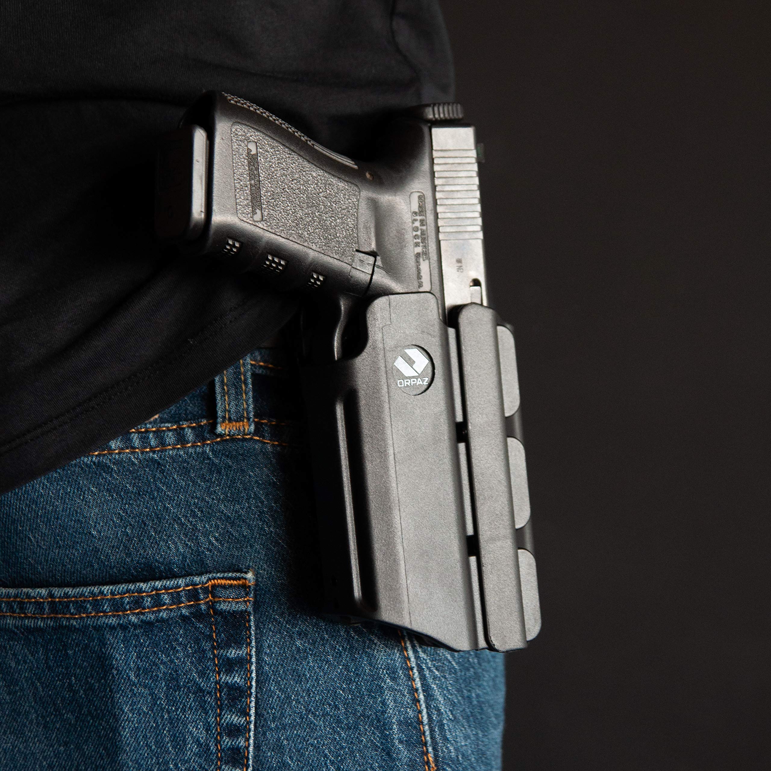 Orpaz T40 Adjustable Modular SD9VE Holster - OWB Compatible with S&W SD9VE Pistol (Fits Light/Laser/Sight/Optics) - Tactical Gun Holder for Concealed Carry & Range Training