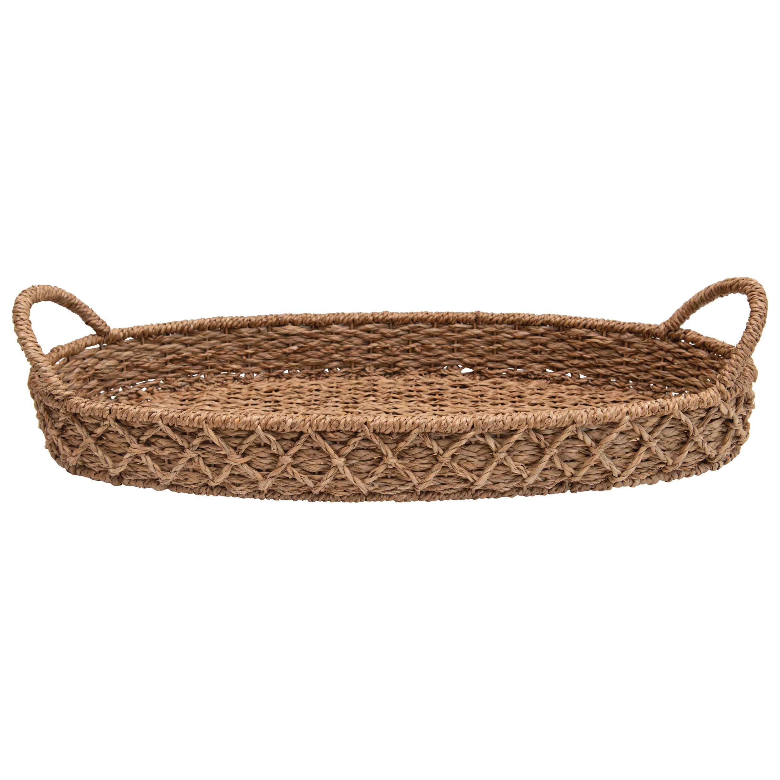 Handwoven Seagrass Tray - Natural Rattan Serving Tray for Coffee Table, Dining, or Bathroom Decor | Eco-Friendly Home Organization & Gift Idea