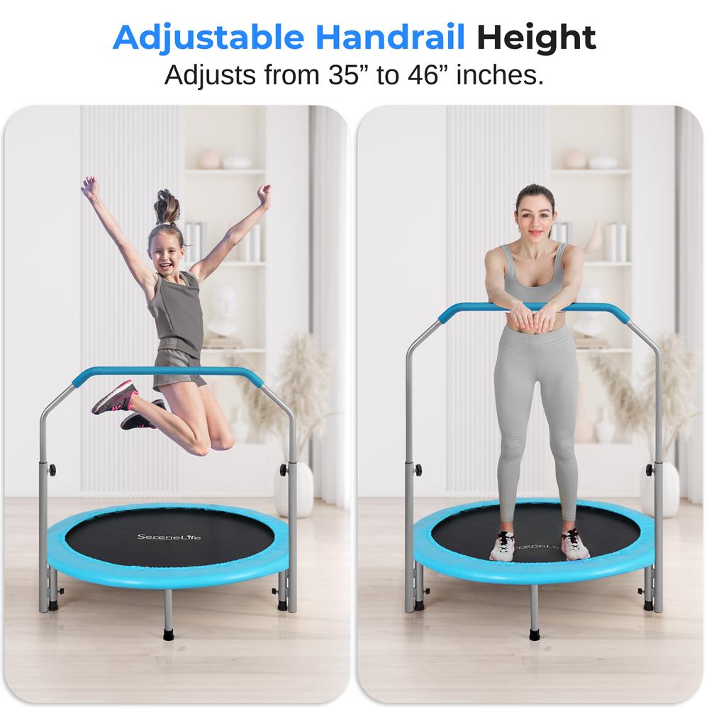 Best Rebounder Trampoline for Fitness & Exercise - Mini Trampoline for Home Workouts, Jumping Fun for Kids & Adults - Perfect for Indoor Cardio, Weight Loss & Family Fitness Activities