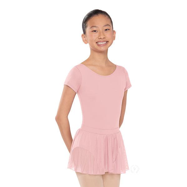Eurotard Girls Mesh Mock Wrap Pull On Skirt - Stylish Dance Skirt for Ballet, Jazz & Performance - Comfortable Stretch Waistband for Kids & Teens
