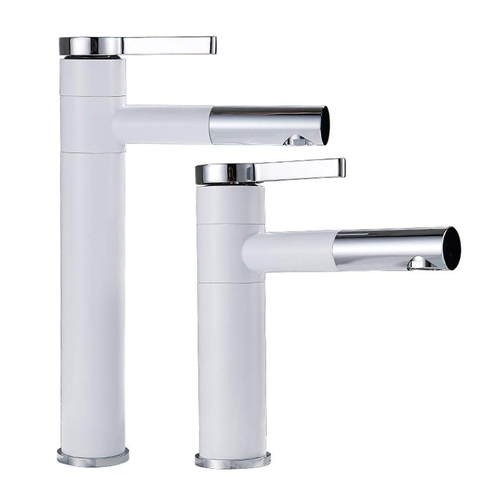 360° Rotatable Single Lever Bathroom Sink Faucet - Elegant White European Design Countertop Basin Mixer Tap for Bathroom & Kitchen (H:30cm) - Perfect for Modern Homes, Apartments, and Renovation Projects