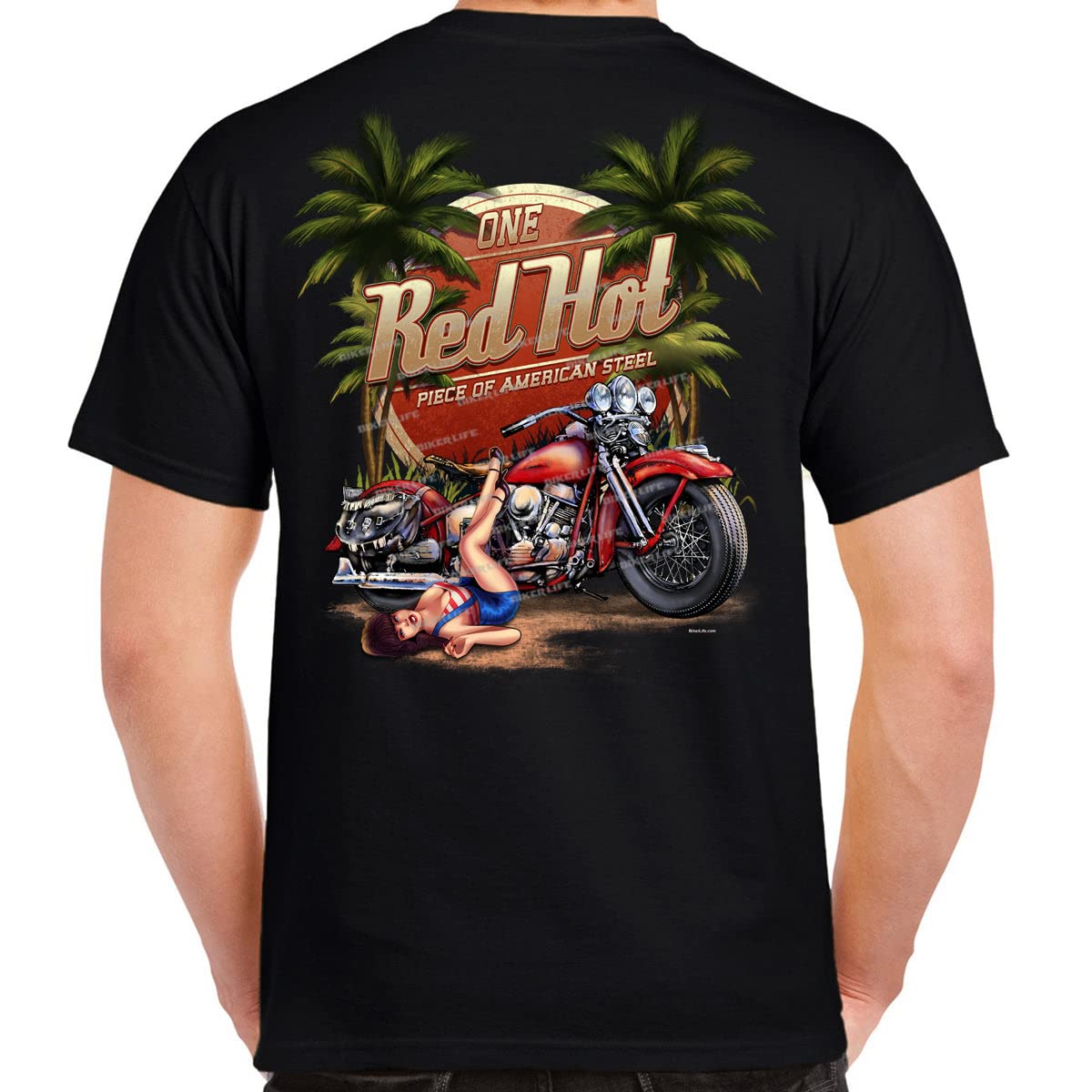 Red Hot American Steel T-Shirt - Patriotic Graphic Tee for Men & Women | Vintage USA Flag Design Cotton Shirt | Perfect for 4th of July, BBQ Parties & Casual Outfits