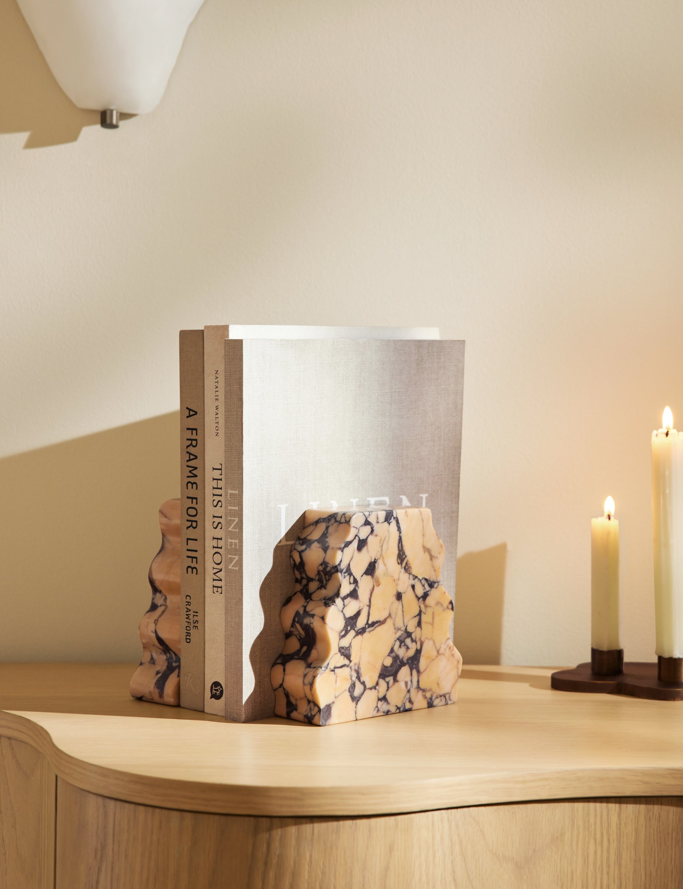 Blithe Bookends Set of 2 - Handmade Ceramic Book Holders by Lolly Lolly | Perfect for Bookshelf Organization & Home Decor