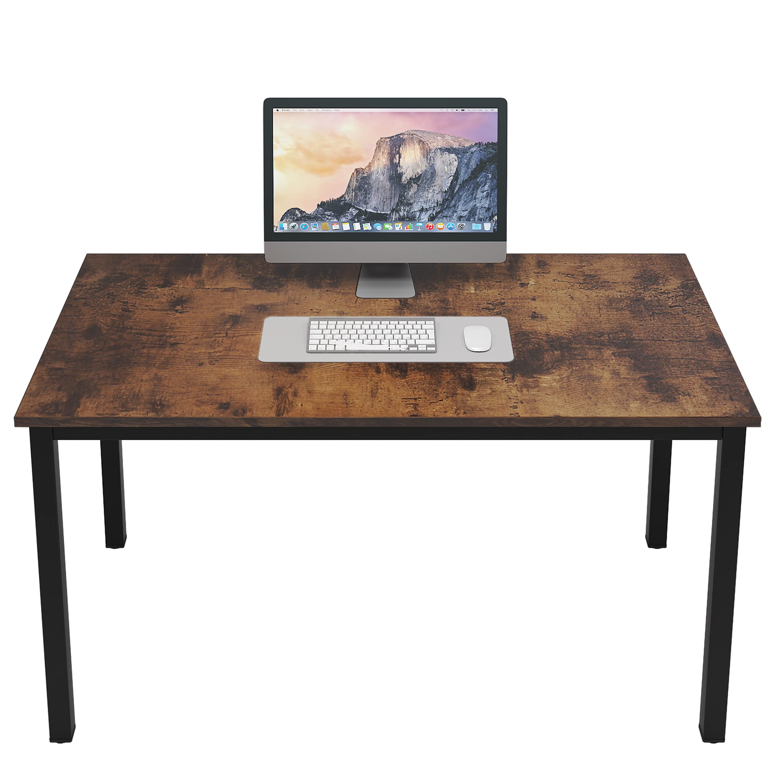 SogesFurniture 47.2 Inch Home Office Desk - Sturdy Computer Desk for Work & Gaming, Writing Workstation with Large Surface, Brown - Perfect for Small Spaces & Remote Work