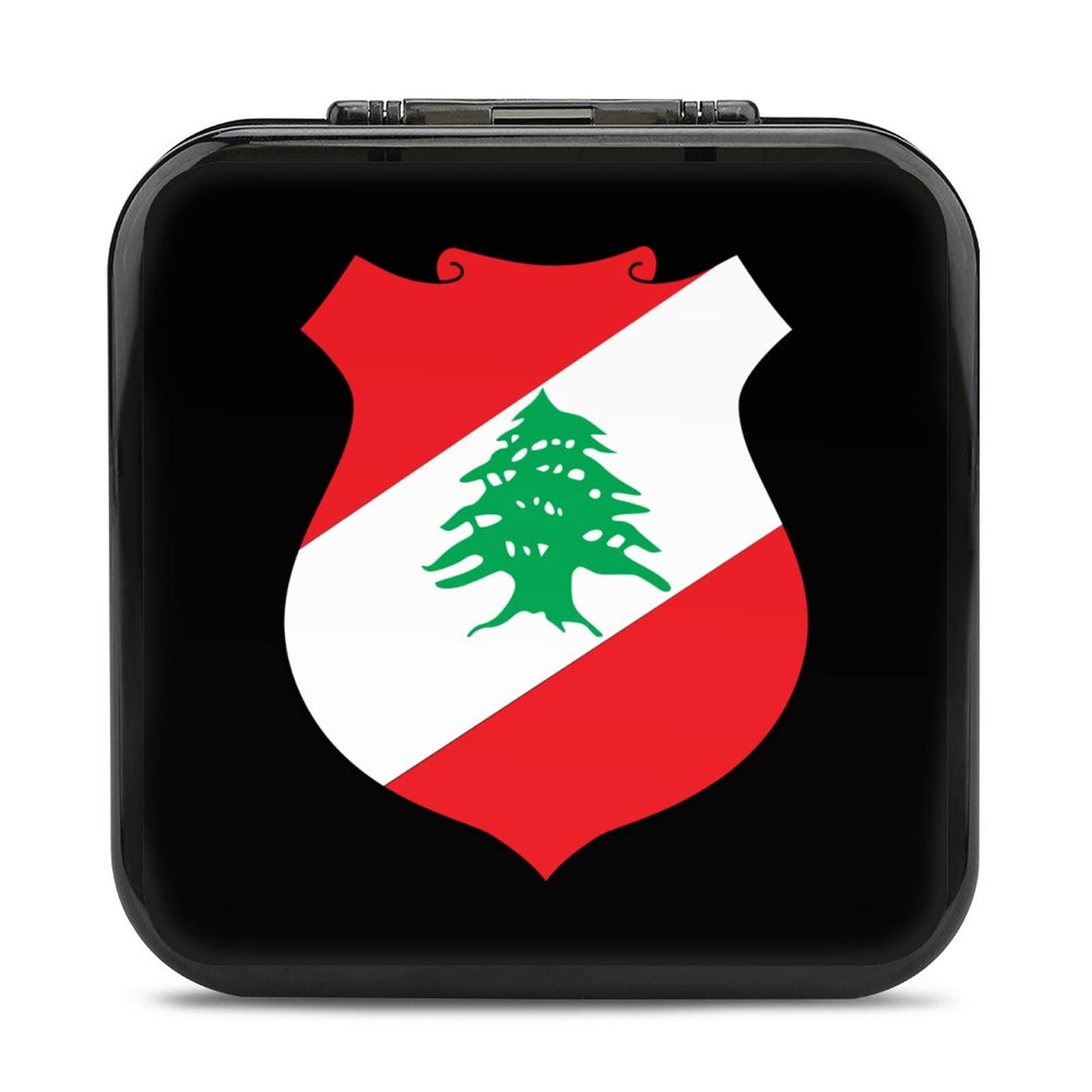 Lebanon Coat of Arms Themed Nintendo Switch Game Card Case - 24 Slot Storage Box for Switch Games | Perfect for Travel & Gaming Organization
