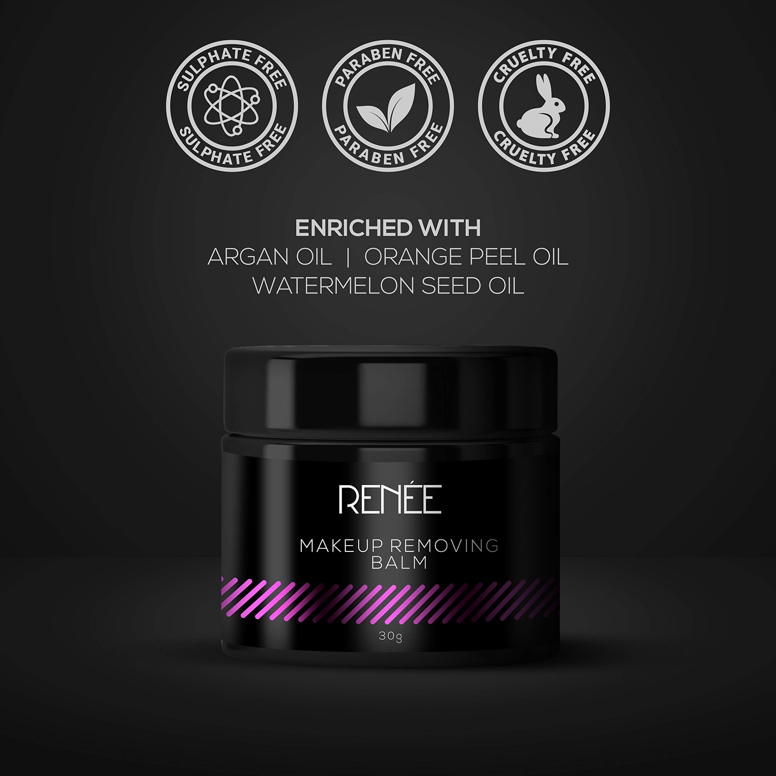 **RENEE Gentle Makeup Remover Balm 30g – Nourishing Balm-to-Oil Formula with Argan & Orange Peel Oil | Effortlessly Remove Waterproof Makeup & Mascara | Hydrates & Rejuvenates Skin | Perfect for Travel & Daily Skincare Routine**