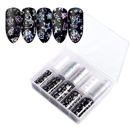 Festive Nail Stickers for Women & Girls - Christmas Halloween Skull Art Decals - Self-Adhesive Nail Decorations for Parties, Holidays & Special Occasions