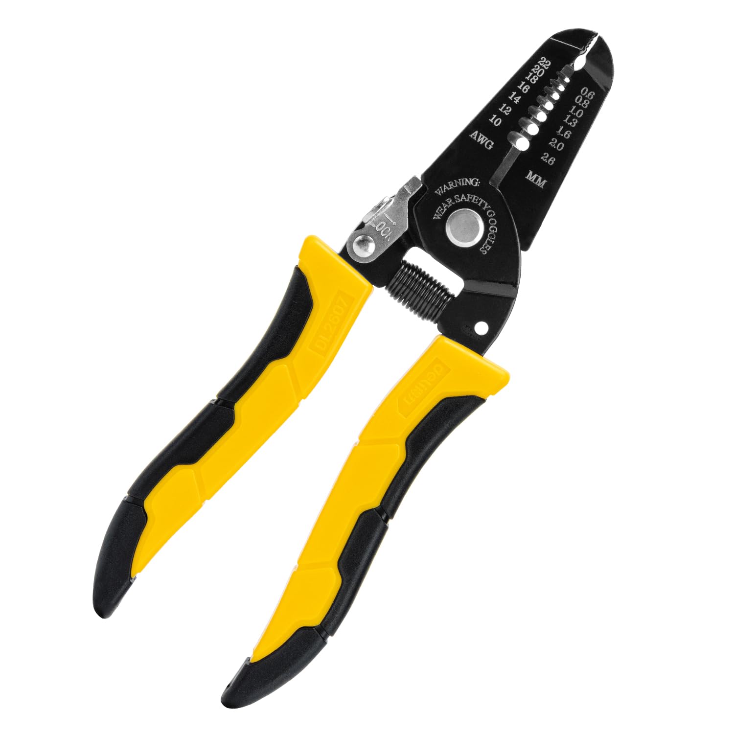 Professional 8-inch Deli Wire Stripper Cutter for 10-22 AWG - Electrical Wire Stripping & Crimping Tool, Cable Stripper Hand Tool for DIY, Home Electrical Projects & Professional Use