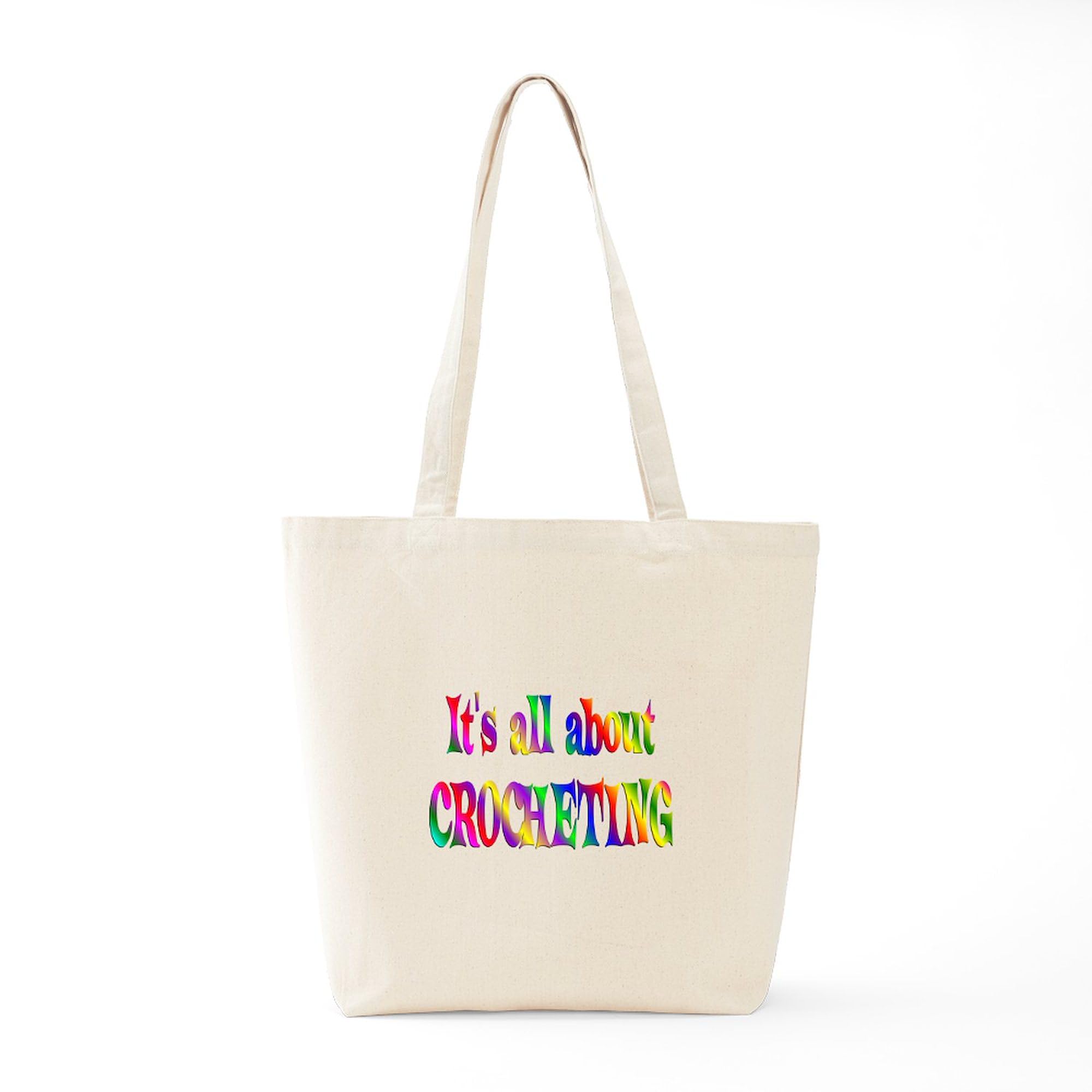 About Crocheting Tote Bag - Natural Canvas Reusable Shopping Bag for Groceries, Beach & Daily Use | Eco-Friendly Cotton Tote | Personalized Gift Idea