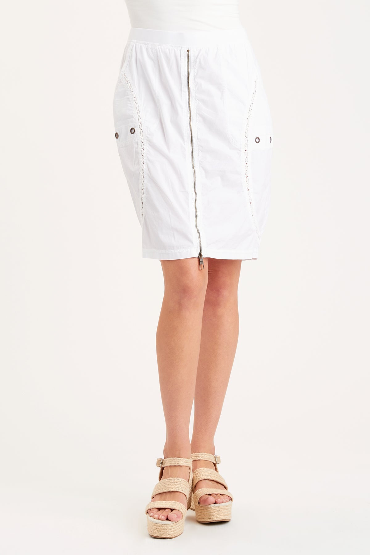 Livie Skirt for Women - White Flowy Midi Skirt with Elastic Waist | Perfect for Casual Wear, Office Outfits & Summer Dresses