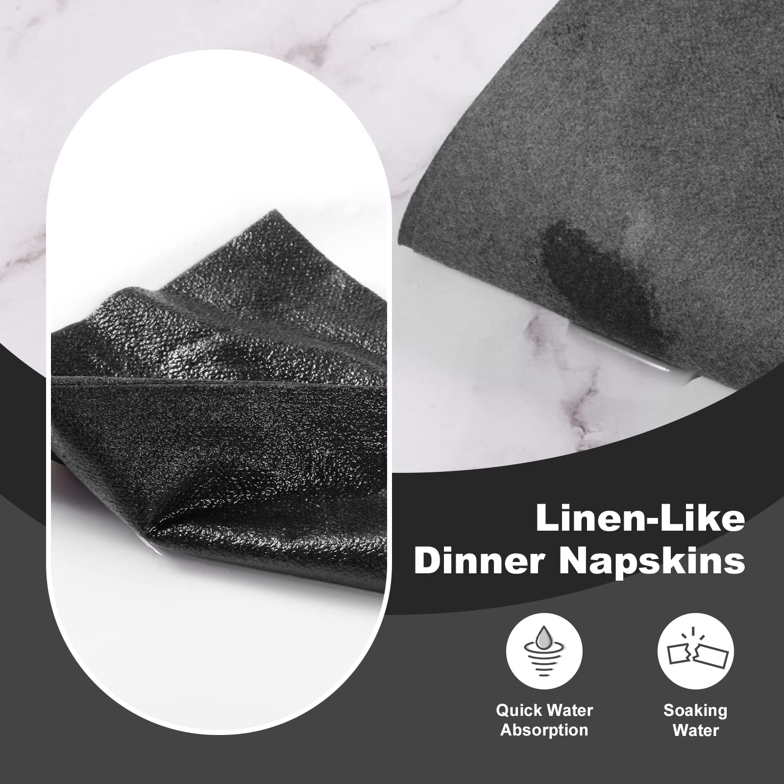 Premium Linen Feel Disposable Dinner Napkins - 100 Pack Decorative Paper Napkins 17