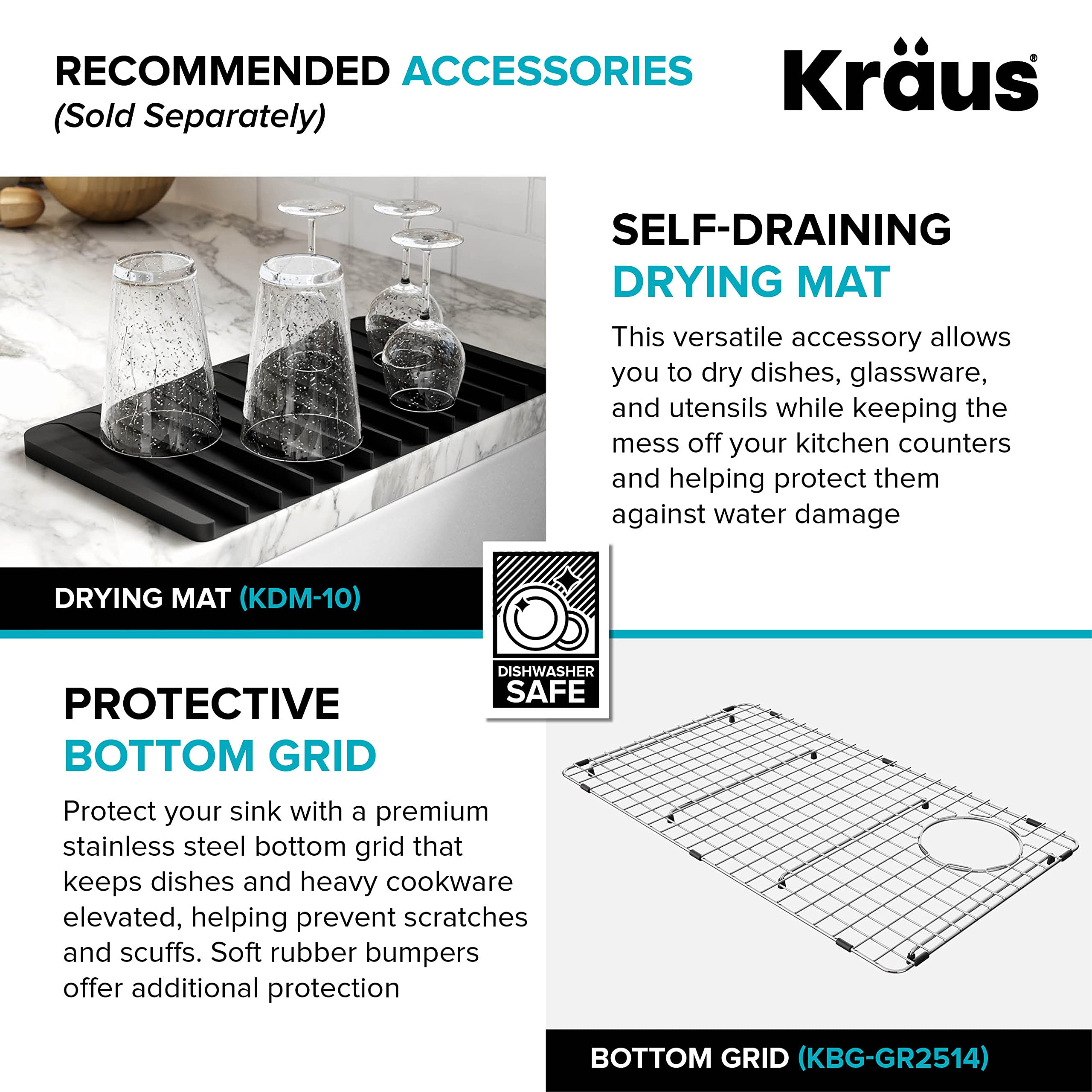 KRAUS Bellucci 30-Inch Undermount Workstation Granite Kitchen Sink in White with Accessories - Perfect for Modern Kitchens, Food Prep & Dishwashing | Model KGUW1-30WH