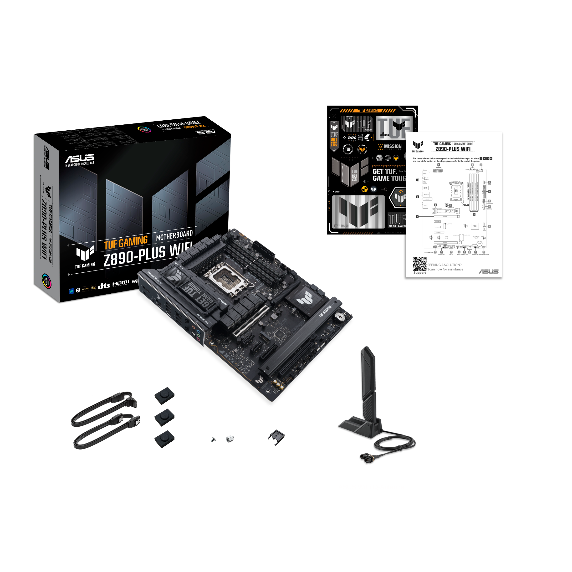 ASUS TUF Gaming Z890 Plus WiFi 6 ATX Motherboard - Intel LGA 1700 Socket, DDR5, PCIe 5.0, Dual M.2 - Perfect for Gaming PC Builds & High-Performance Workstations