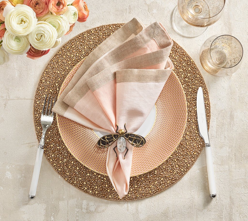 Premium Gold Rush Placemats Set of 4 - Elegant Gold Table Mats for Dining, Parties & Home Decor - Waterproof & Heat Resistant for Daily Use