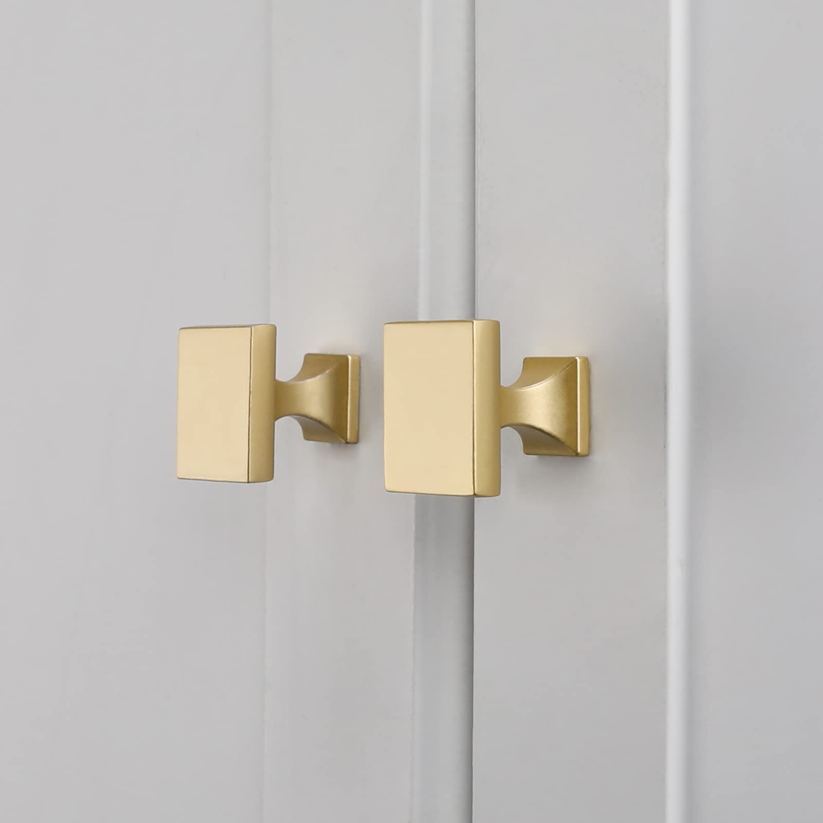 Homdiy 30 Pack Modern Square Brass Cabinet Knobs - Gold Dresser Drawer Pulls for Kitchen & Bathroom (MO6785BB) | Durable Cabinet Hardware for Home Renovation & Furniture Upgrade