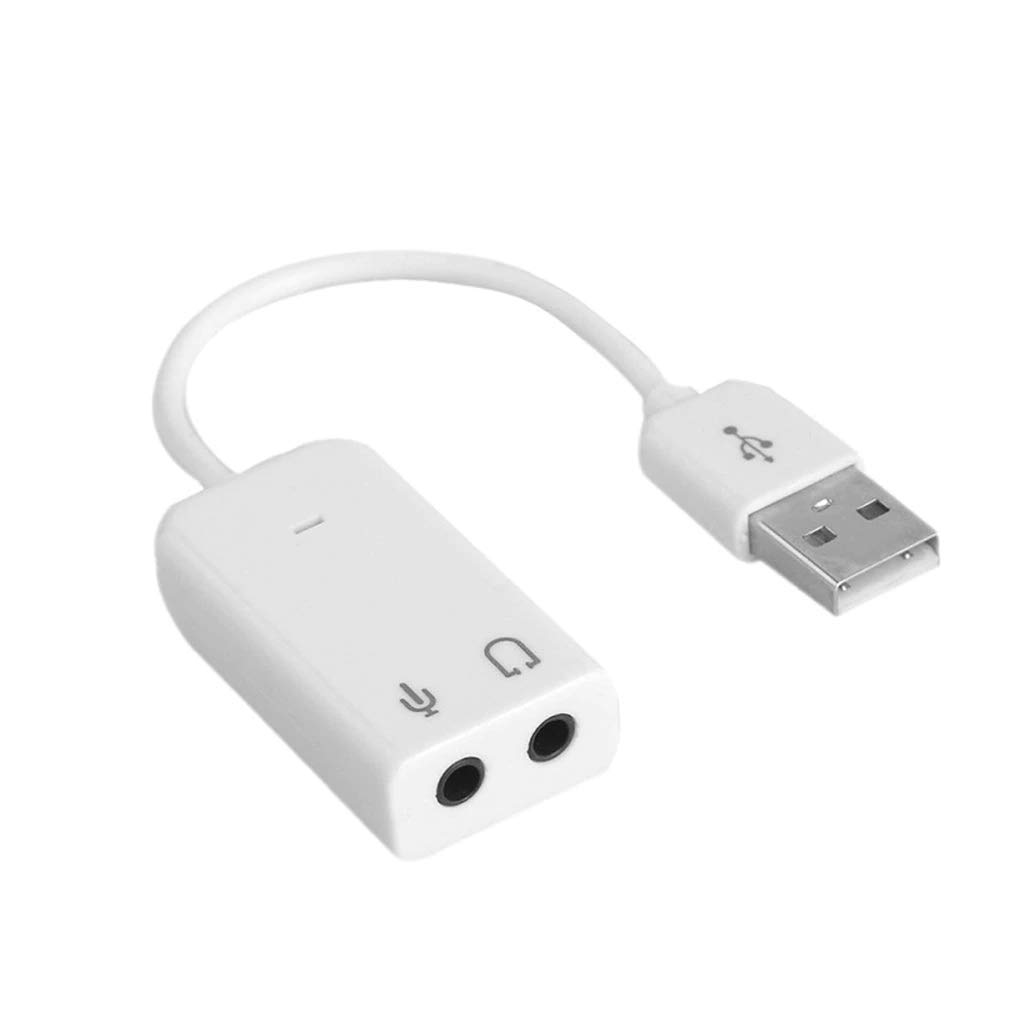 USB to 3.5mm Audio Adapter - Dual Mic & Headphone Jack Converter - 7.1 Channel External Sound Card for PC/Laptop - Perfect for Gaming Headsets, Online Meetings & Music Listening