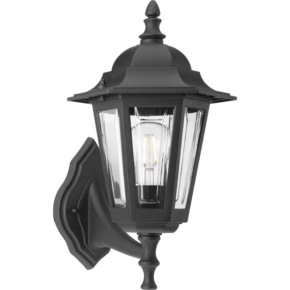 Vintage Cast Iron Wall Lantern - Outdoor Porch Light Fixture with Clear Glass Shade for Patio, Garden, and Entryway Lighting | Weather-Resistant & Durable Design