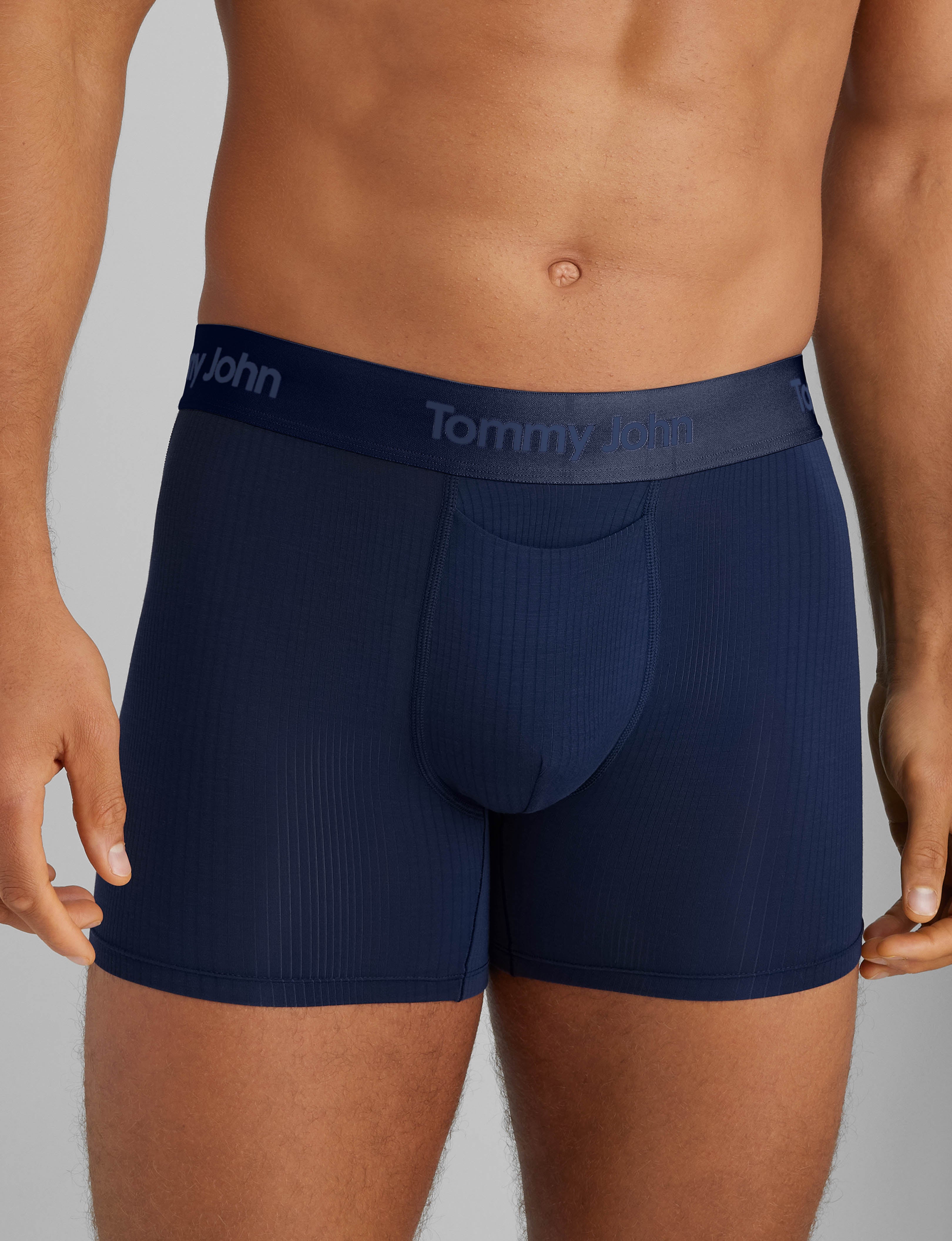 Premium Second Skin Luxe Rib Trunk Underwear (6 Pack) - Ultra Soft Breathable Men's Boxer Briefs for All-Day Comfort & Support - Perfect for Workouts, Travel & Everyday Wear