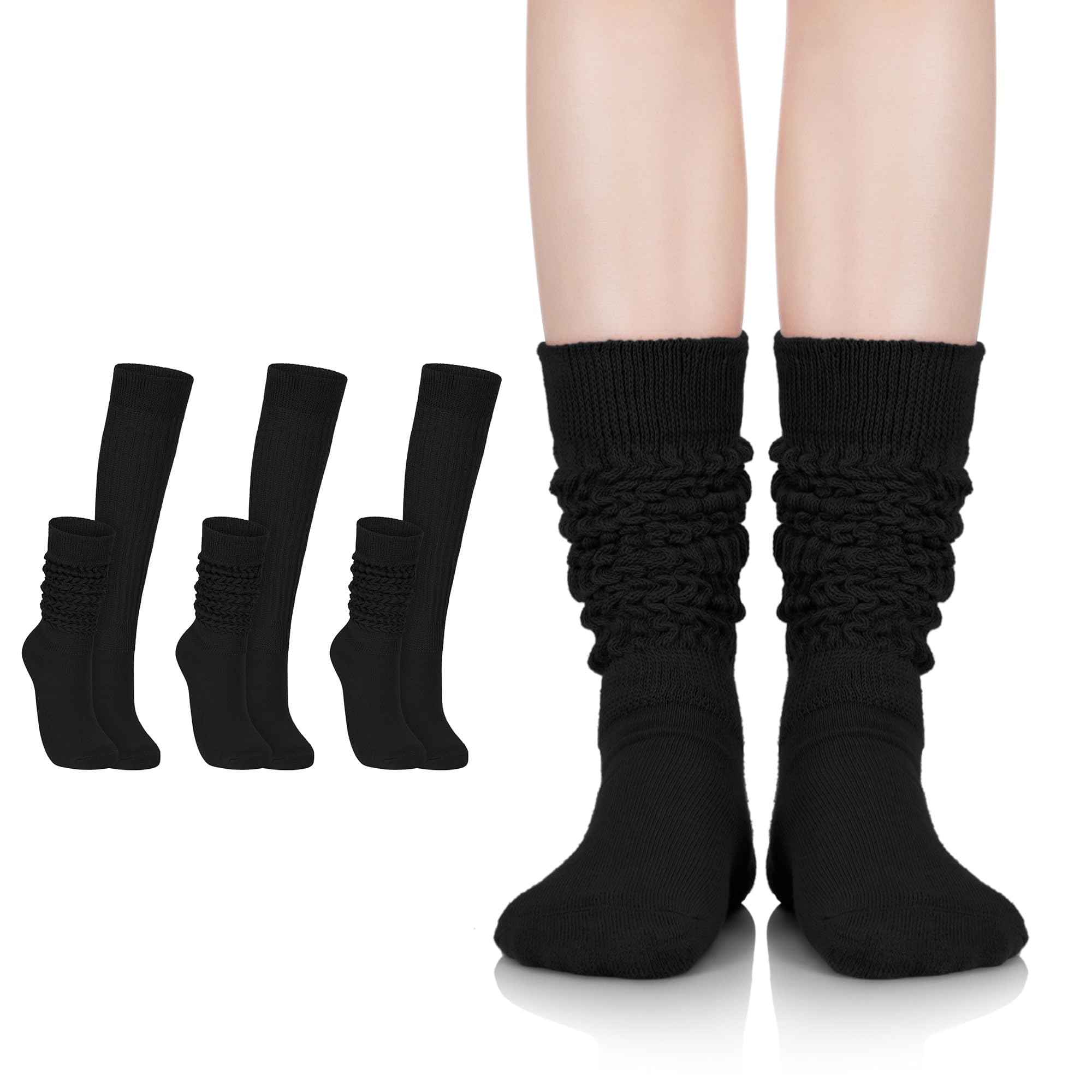 Zando Women's Extra Long Knit Boot Socks - Soft Winter Knee High Socks for 80s 90s Fashion & Cold Weather
