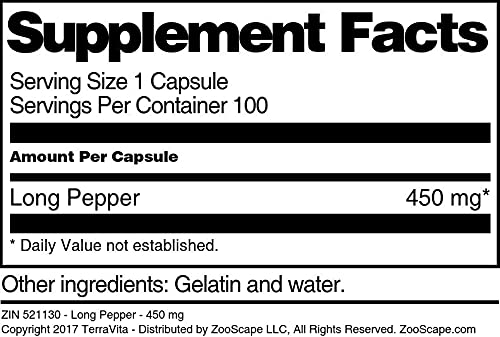 Long Pepper 450mg (100 Capsules, 3 Pack) - Premium Herbal Supplement for Digestion & Metabolism - Perfect for Ayurvedic Remedies & Wellness Routines