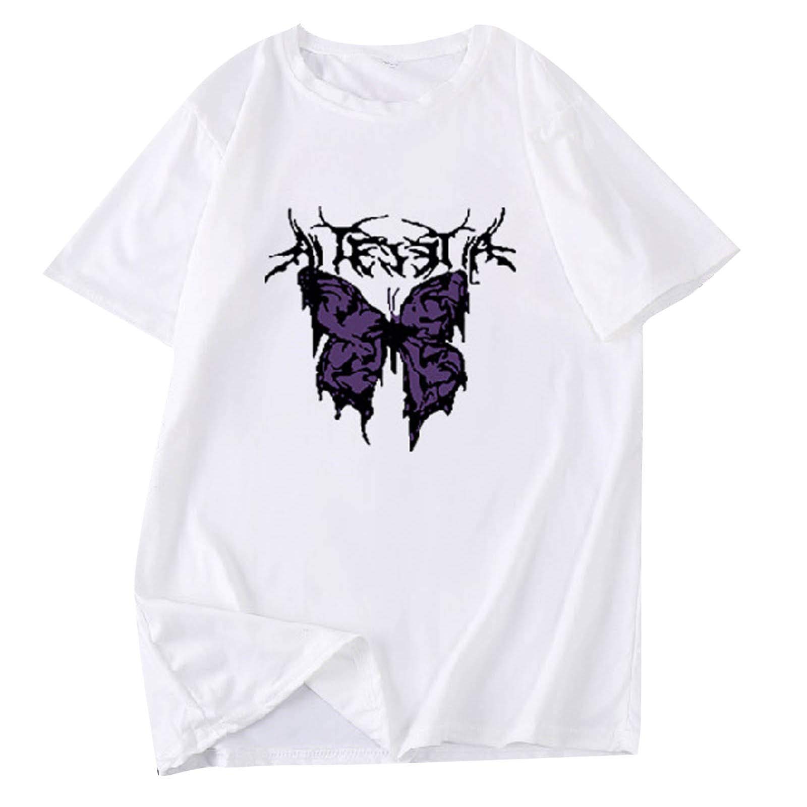 Women's Butterfly Print T-Shirts - Plus Size Crew Neck & Tank Tops for Summer | Casual Wear, Beach Outfits & Everyday Fashion