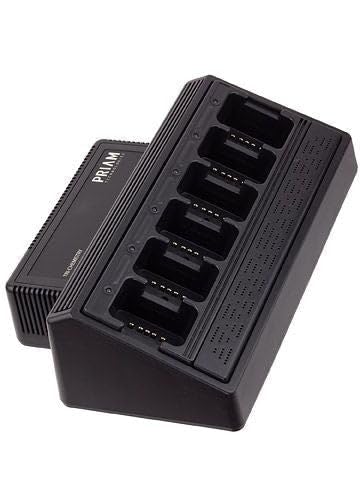 6-Bay Rapid Desktop Charger for Motorola XTN XU1100 Rechargeable Two-Way Radios with Built-in Power Supply | Fast Charging Station for Business, Security & Emergency Communications